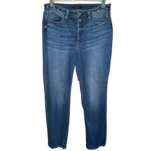 Judy Blue Slim Fit V-Yoke High Rise Jeans Dark Wash Distressed 11/30 JB82329DK